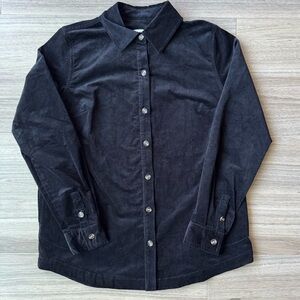 D&CO Black Corduroy Button Down Jacket Overshirt Size XS